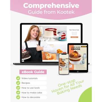 Kootek 32-Piece Piping Bags and Tips Set with 24 Icing Piping Tips, 2 Reusable Pastry Bags 12 Inch, Reusable Piping Icing Bags and Tips, Cake Decorating Kit for Frosting Cookie, Cupcake