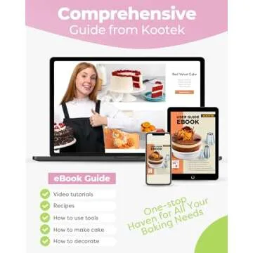 Kootek 32-Piece Piping Bags and Tips Set with 24 Icing Piping Tips, 2 Reusable Pastry Bags 12 Inch, Reusable Piping Icing Bags and Tips, Cake Decorating Kit for Frosting Cookie, Cupcake