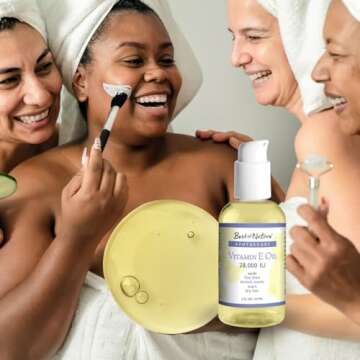 Best of Nature Vitamin E Oil 28,000 IU - Unscented Moisturizer for Hair, Skin, Face & Hands - Damage Repair Formula