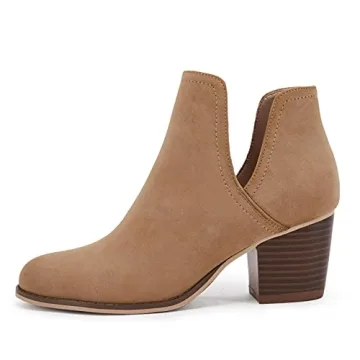 Women Chunky Low Heel Cut Out Ankle Boots for Every Occasion