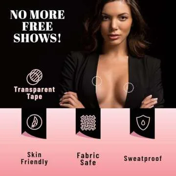 Busties Double-Sided Fabric Tape for Clothing - 100 Strips & Dots