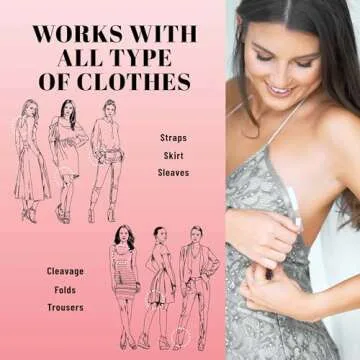 Busties Double-Sided Fabric Tape for Clothing - 100 Strips & Dots