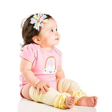juDanzy 3 Pairs of Girls Baby Leg Warmers for Newborn, Infant, Toddler, Child (One Size, Yellow, Pin...