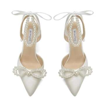 Luxury Pearl Wedding High Heels - Stylish Bridal Shoes - Ivory -8.5