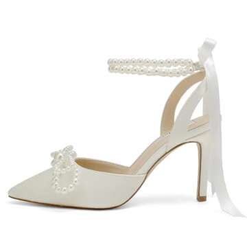 Elegant Pearl High Heel Wedding Shoes for Brides