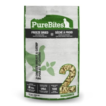 PureBites Chicken Breast & Catnip Freeze-Dried Cat Treats 1.3Oz - Healthy Cat Snacks