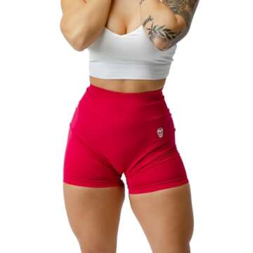 Gymreapers Seamless Shorts Infinity High Waist Biker Workout Scrunch Shorts for Women Athletic Gym Running Pilates Yoga Sport Short (Miami Pink)