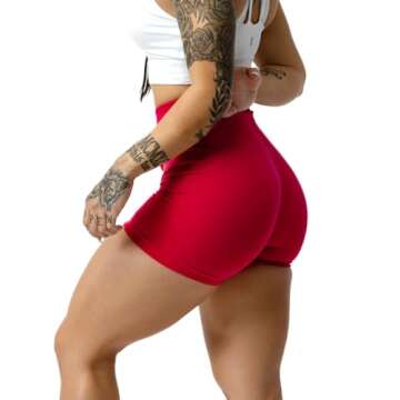 Gymreapers Seamless Shorts Infinity High Waist Biker Workout Scrunch Shorts for Women Athletic Gym Running Pilates Yoga Sport Short (Miami Pink)