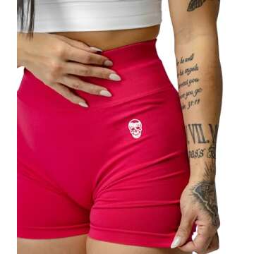 Gymreapers Seamless Shorts Infinity High Waist Biker Workout Scrunch Shorts for Women Athletic Gym Running Pilates Yoga Sport Short (Miami Pink)
