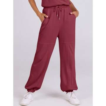 ANRABESS Jumpsuits for Women Casual Summer Sleeveless 2025 Romper One Piece Outfit Active Workout Lounge Jumpsuits Pockets Red Medium