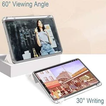 Feams Case for iPad (A16) 11th Generation 11 Inch 2025, iPad 10th Generation Case 10.9 Inch 2022, Slim iPad A16 /10th Gen Case Clear Back Cover with Pencil Holder & Auto Sleep, Line Art