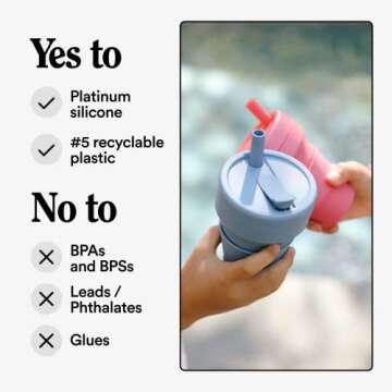 STOJO Collapsible Travel Cup - Reusable To-Go Pocket Size Silicone Bottle for Hot and Cold Drinks - Perfect for Camping - Microwave & Dishwasher Safe (Peony, 8 Ounce (Pack of 1))