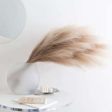 CEWOR 3pcs 43" 3.6FT Faux Pampas Grass Tall Pampas Grass for Vase Filler Artificial Pompous Grass Fake Pompass Branches Arrangement for Home, Living Room, Kitchen, Wedding, Boho Decor