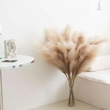 CEWOR 3pcs 43" 3.6FT Faux Pampas Grass Tall Pampas Grass for Vase Filler Artificial Pompous Grass Fake Pompass Branches Arrangement for Home, Living Room, Kitchen, Wedding, Boho Decor