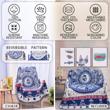 MayNest Boho Woven Throw Blanket for Stylish Comfort