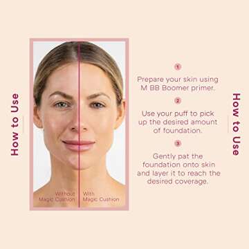 Missha Magic Cushion Moist Up No. 21 Light Beige for bright skin, Hydrating 3-in-1 Moisture Korean Cushion Foundation, Long-lasting, High Coverage, for All Skin Types