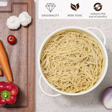 Versatile 5 Quart Metal Colander with Stable Three-Legged Base