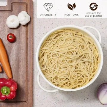 Versatile 5 Quart Metal Colander with Stable Three-Legged Base