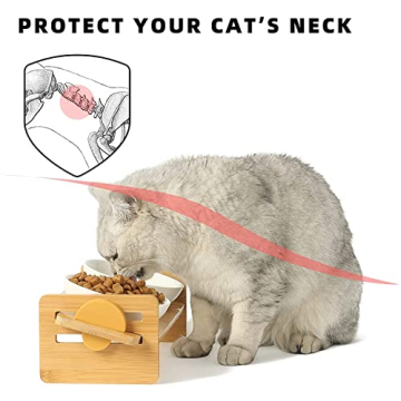 FUKUMARU Elevated Cat and Dog Bowls - 15° Tilted Design