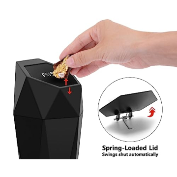Ginsco Leakproof Mini Car Trash Can with Lid and Bags