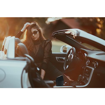 Ginsco Leakproof Mini Car Trash Can with Lid and Bags