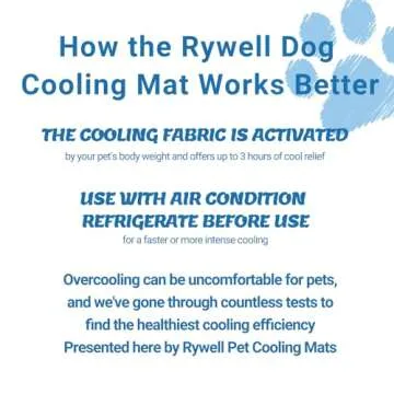 Rywell Upgrade Self-Cooling Mat for Dogs Extra Large, 44'' x 32'' - Endothermic Color Changing Arc-Chill Cooling Fiber - Washable Non-Toxic Summer Pet Outdoor Bed, Non-Slip&Foldable