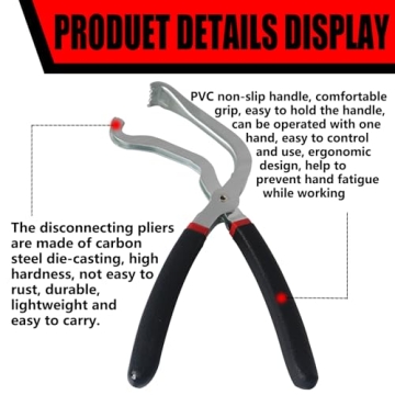 Upgrade Electrical Disconnect Pliers 60 Degree, 60° Automotive Electrical Connector Disconnect Pliers Car Electrical Connector Pliers for Long Spark, Fuel Line & Push Tab Style Plugs
