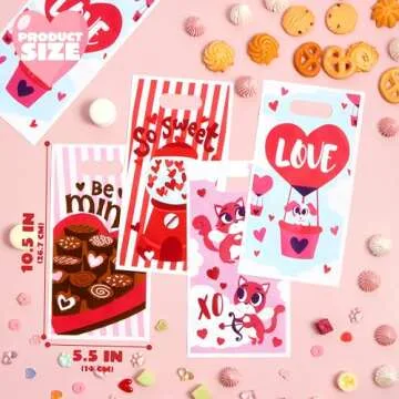 JOYIN 48 Pcs Valentines Day Gift Gags for Kids Party Favor Supplies Classroom Exchange Prizes Valentine’s Treat Bags Set including Foam stickers