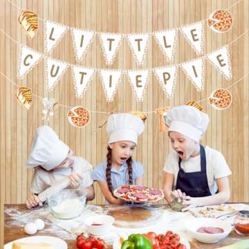 Balterever Little Cutie Pie Baby Shower Decorations Cutie Pie Baby Shower Banner Garland Pie First Birthday Decorations Pie Theme Baby Shower Party Bunting Decorations for Kids Boys Girls