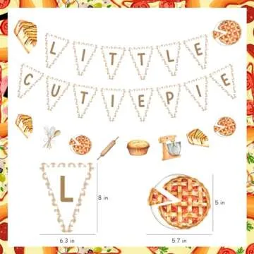 Balterever Little Cutie Pie Baby Shower Decorations Cutie Pie Baby Shower Banner Garland Pie First Birthday Decorations Pie Theme Baby Shower Party Bunting Decorations for Kids Boys Girls