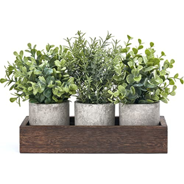 Dahey 3 Pack Mini Artificial Eucalyptus Plants - Greenery Home Decor