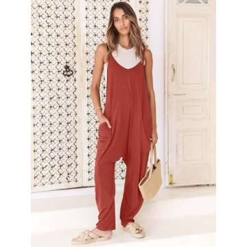 ANRABESS Jumpsuits for Women Casual Summer Overalls Sleeveless Spaghetti Strap Romper Jumpers Trendy...