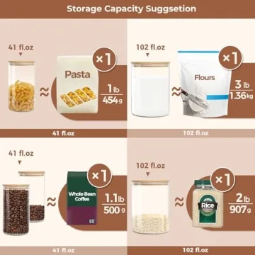 ComSaf Glass Jar with Airtight Lid Set for Kitchen Storage