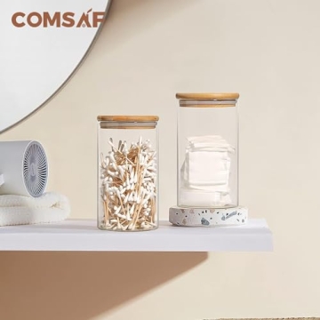 ComSaf Glass Jar with Airtight Lid Set for Kitchen Storage