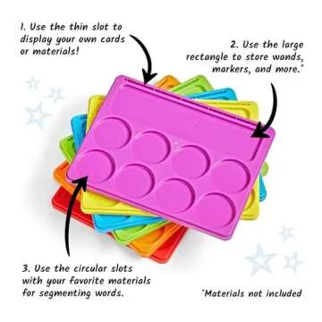 hand2mind Little Minds at Work Sound Segmenting Trays by Tara West, Phonemic Awareness, Science of Reading Manipulatives, Elkonin Boxes, Letter Sounds, Preschool Learning Activities (Set of 6)