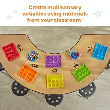 hand2mind Little Minds at Work Sound Segmenting Trays by Tara West, Phonemic Awareness, Science of Reading Manipulatives, Elkonin Boxes, Letter Sounds, Preschool Learning Activities (Set of 6)