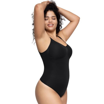 PUMIEY Tummy Control Shapewear Bodysuit for Women
