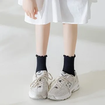 Cute Cotton Ruffle Ankle Socks for Women, 6 Pack