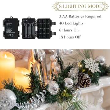 Valery Madelyn 6ft Pre-Lit Christmas Garland for Holiday Decor