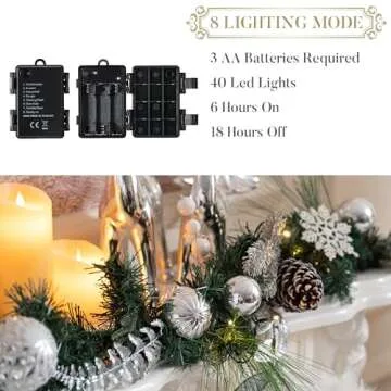 Valery Madelyn 6ft Pre-Lit Christmas Garland for Holiday Decor