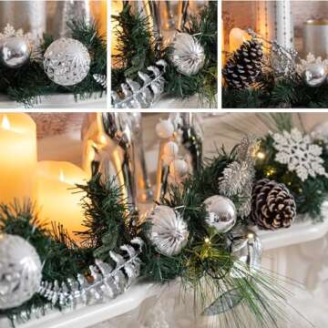 Valery Madelyn 6ft Pre-Lit Christmas Garland for Holiday Decor