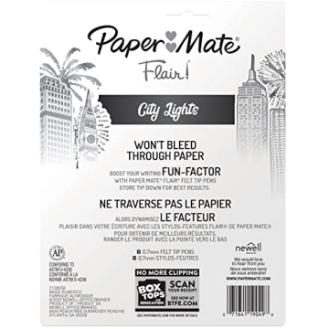 Paper Mate Flair Metallic Felt Tip Pens - Colorful & Glittery