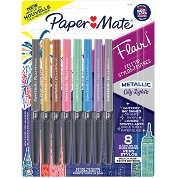 Paper Mate Flair Metallic Felt Tip Pens - Colorful & Glittery