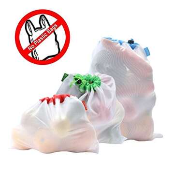 SPIKG Reusable Mesh Produce Bags for Eco-Friendly Shopping