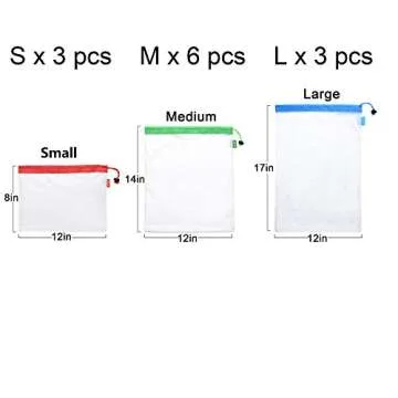 SPIKG Reusable Mesh Produce Bags for Eco-Friendly Shopping