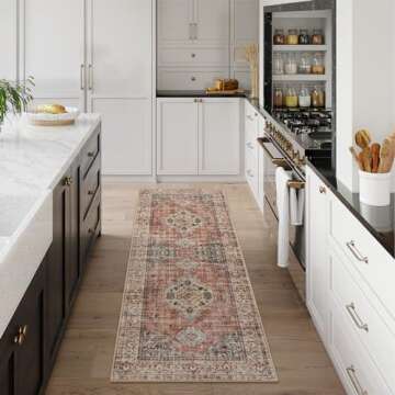 Lahome Oriental Washable Rug Runners for Hallways, 2x5 Kitchen Runner Rug Non Slip with Rubber Backi...