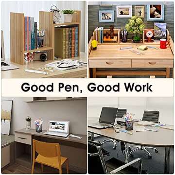 BYSOU Ballpoint Pens, 4pcs Rose Gold Metal Pen Refills Bling Dynamic Liquid Sand Pen Black Ink for Office Supplies