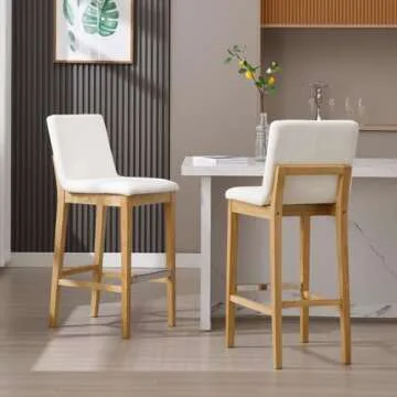 Janoray Mid-Century Wood Bar Stools Set of 2