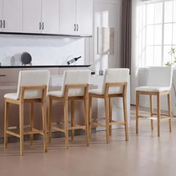 Janoray Mid-Century Wood Bar Stools Set of 2