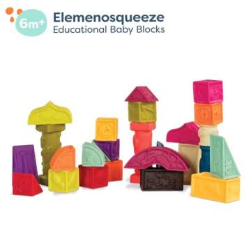 B. toys Alphabet Learning Blocks - Soft Sensory ABC Blocks